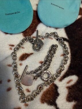 Tiffany & Co. Silver Toggle Link Necklace with Round Toggle Disc